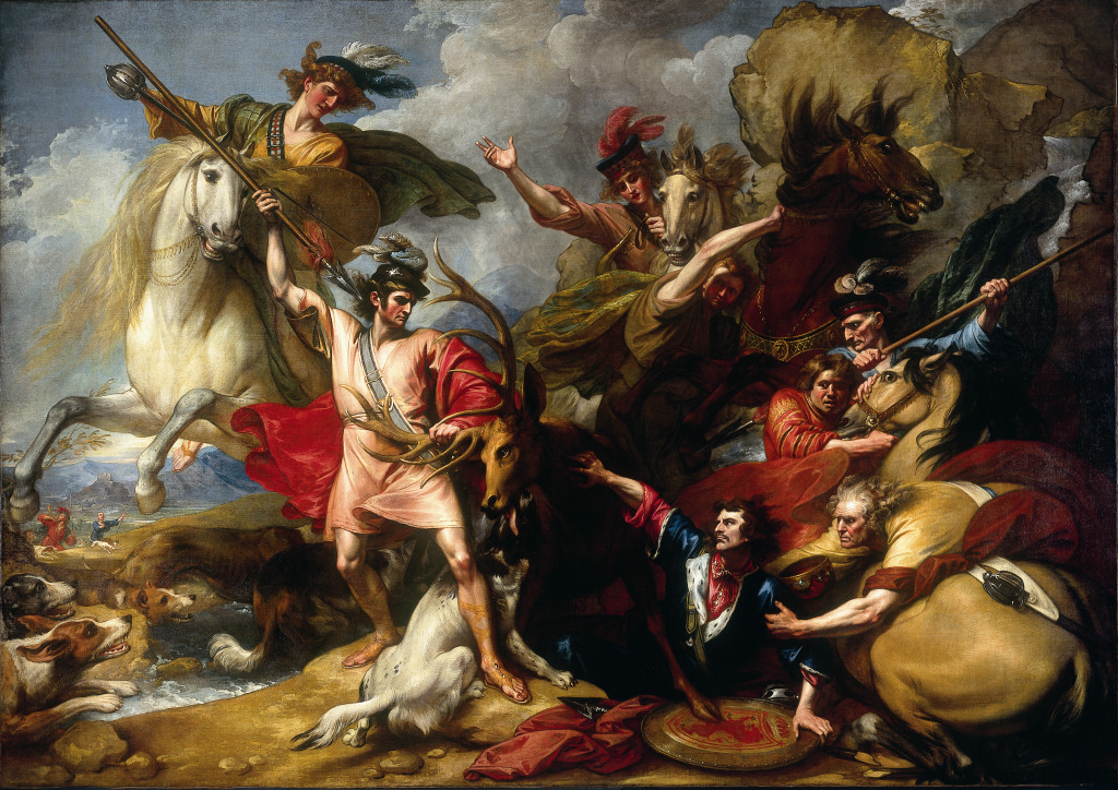 1786年，美國著名的歷史畫家-班哲明 威斯特（Benjamin West）創作了這幅畫，永久展示于愛丁堡的蘇格蘭國家畫廊